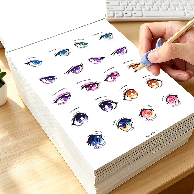 Anime Beautiful Girl Comic Drawing Tutorial Book,Kids Sketch Tracing Practice Album,Easy Start Manga Character Line Drawing Book