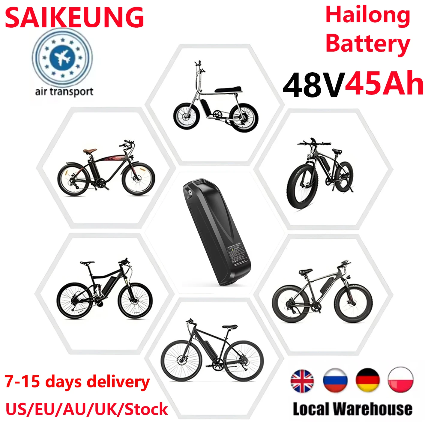 

Electric Bicycle Cham-rider Original 48V 36V52V eBike Battery 20 30 45 50 60ah Hailong 100A BMS 500W1000W2000W samsun Cells Pack