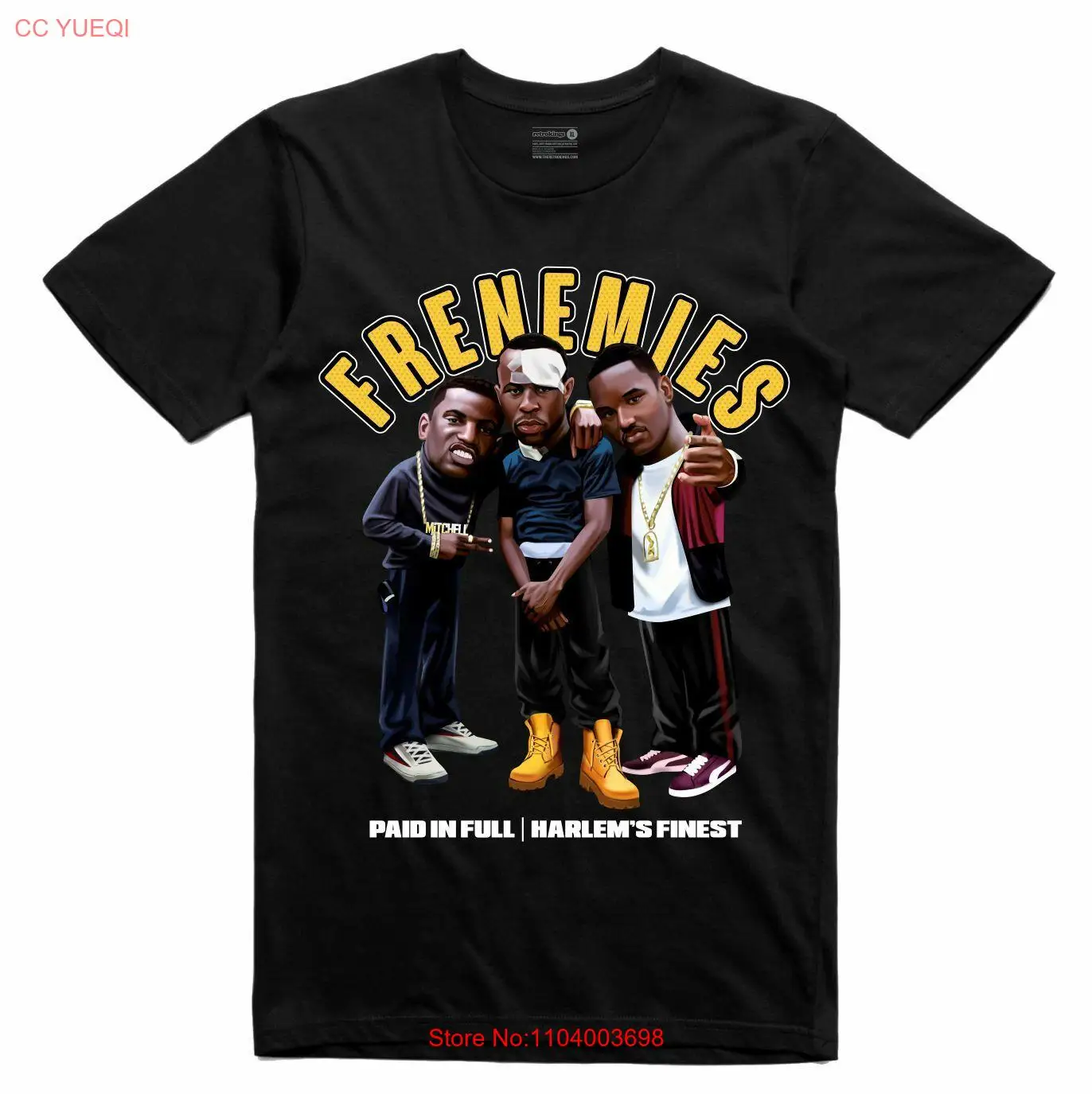 NEW Streetwear on Demand PAID IN FULL HARLEMS FINEST BLACK Tee Shirt SMALL-3XL