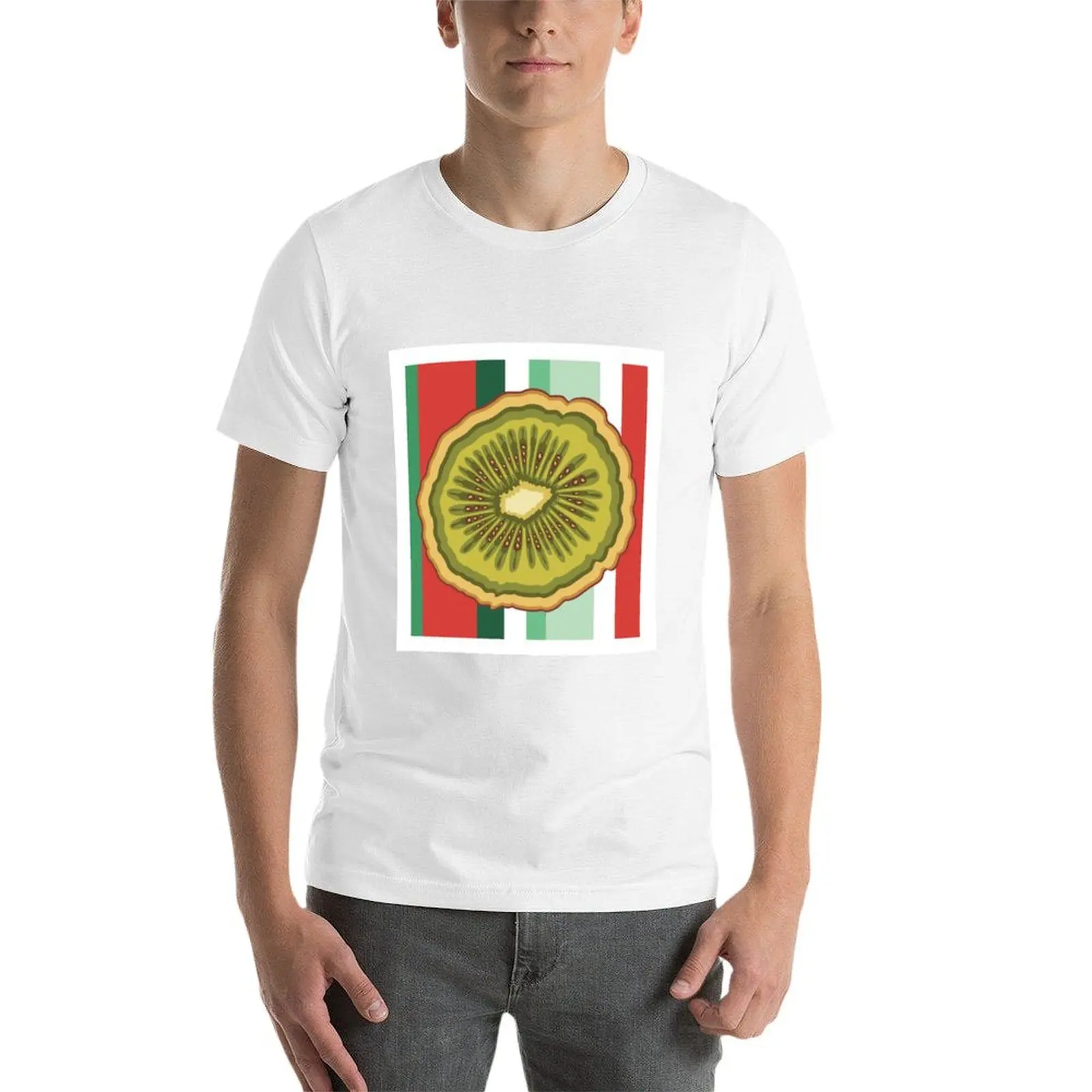 تي شيرت Project A Fruit Series-Kiwi تي شيرت رجالي برسوم جرافيك تي شيرت رجالي قطن عالي الجودة