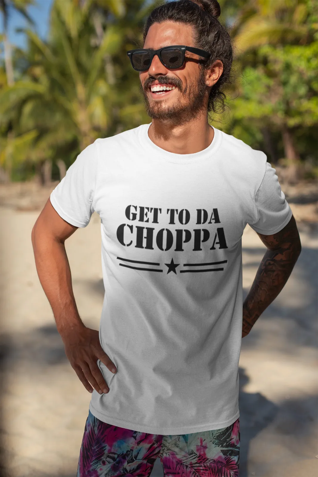 Get to Da Choppa T-Shirt Retro Sci Fi Film Inspired by Predator Arnie Arnold T