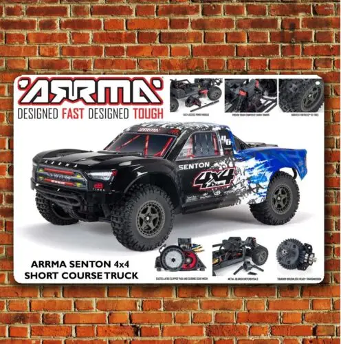 Metal Poster Rc Car Tin Sign Plaque Arrma Senton Short Course Truck