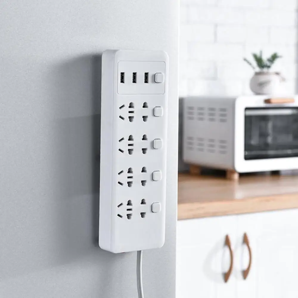 1pcs Power Strip Bracket Self Adhesive Socket Holder Patch Panel Power Strip Holder Wall-Mounted Socket Cable Fixer Rack