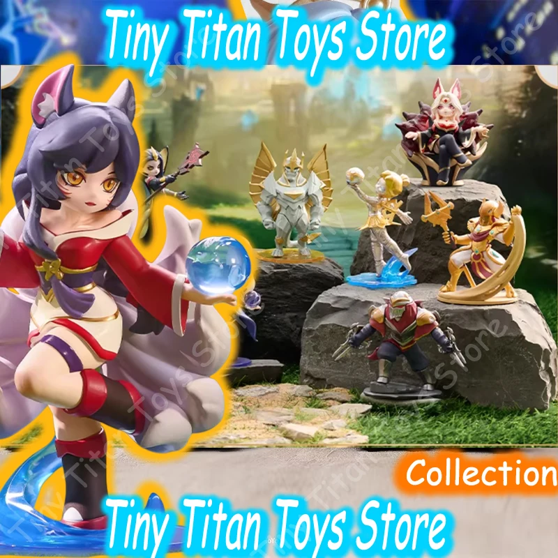 

Popmart League Of Legends Ahri Galio Zed Mid Lane Showdown Series Blind Box Action Figures Anime Desktop Decor Gift Game Fans
