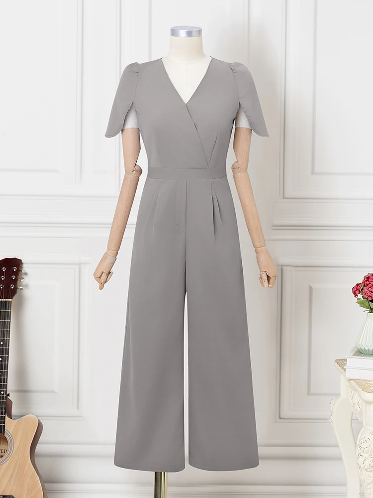 

Женские комбинезоны ZANZEA 2025, модные вечерние комбинезоны с коротким рукавом и v-образным вырезом, повседневные летние комбинезоны, однотонные элегантные карманы, уличная одежда