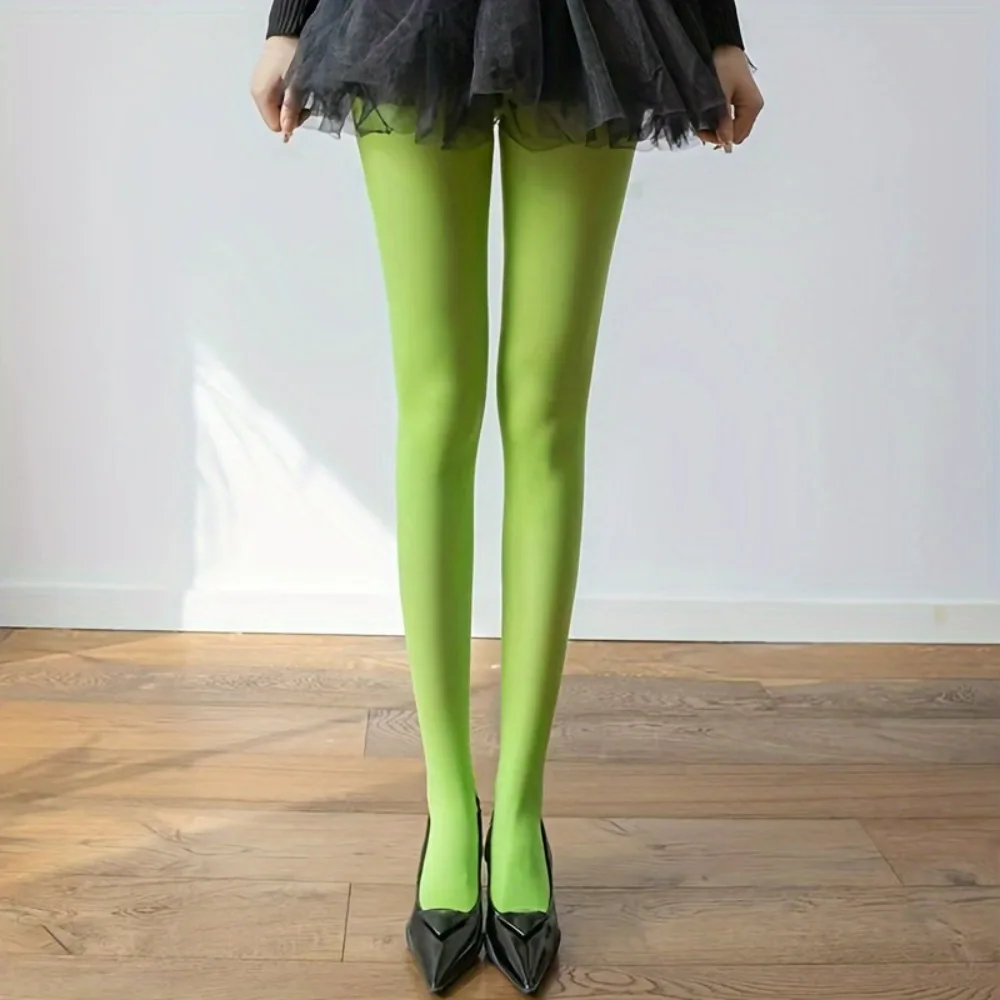 1 Pair Women's High Waisted Solid Color Tights 120D Ultra Stretchy & Anti Tangle Machine Washable Dry Cleanable