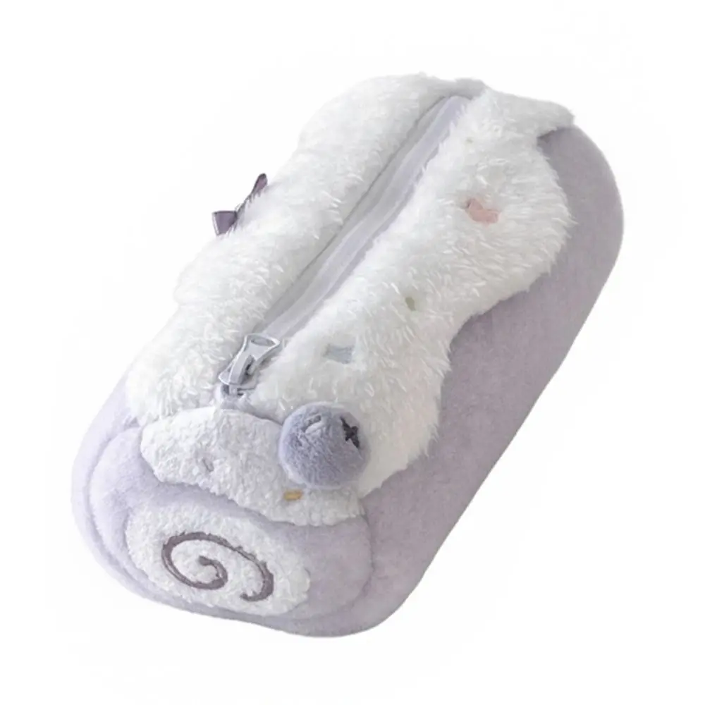 Multi-functional Pen Bag Purple Portable Stationery Storage Bag Large Capacity Blueberries Swiss Roll Pen Box Students Gift