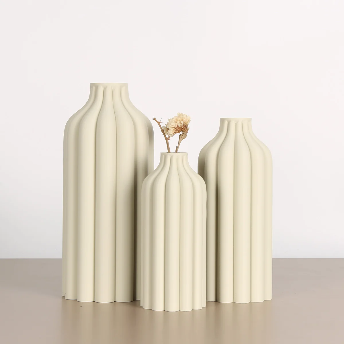 طقم مكون من 3 قطع، طقم مزهرية على الطراز البوهيمي، مناسب لغرفة المعيشة وغرفة الطعام وديكور المكاتب - مزهريات أنيقة