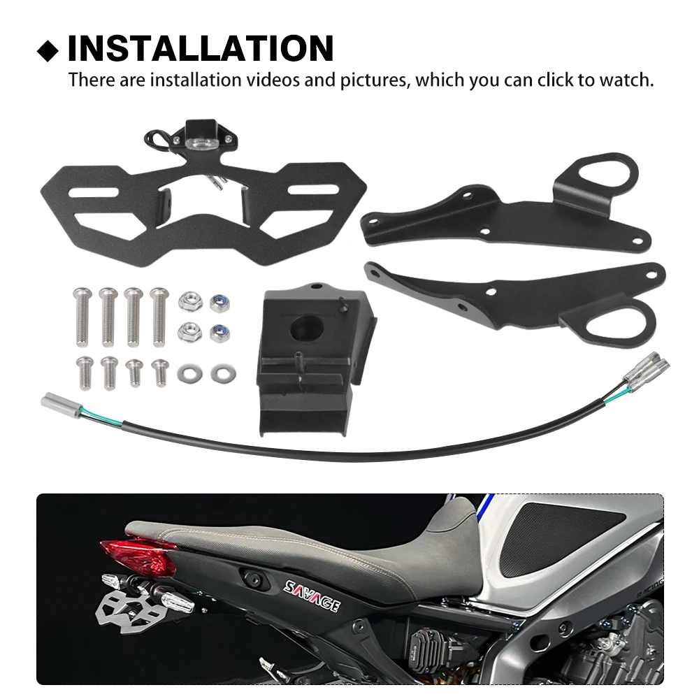 MT09 2021 License Plate Holder LED Light For YAMAHA MT-09/SP MT-09SP 2022 2023 Motorcycle Tail Tidy Rear Fender Eliminator