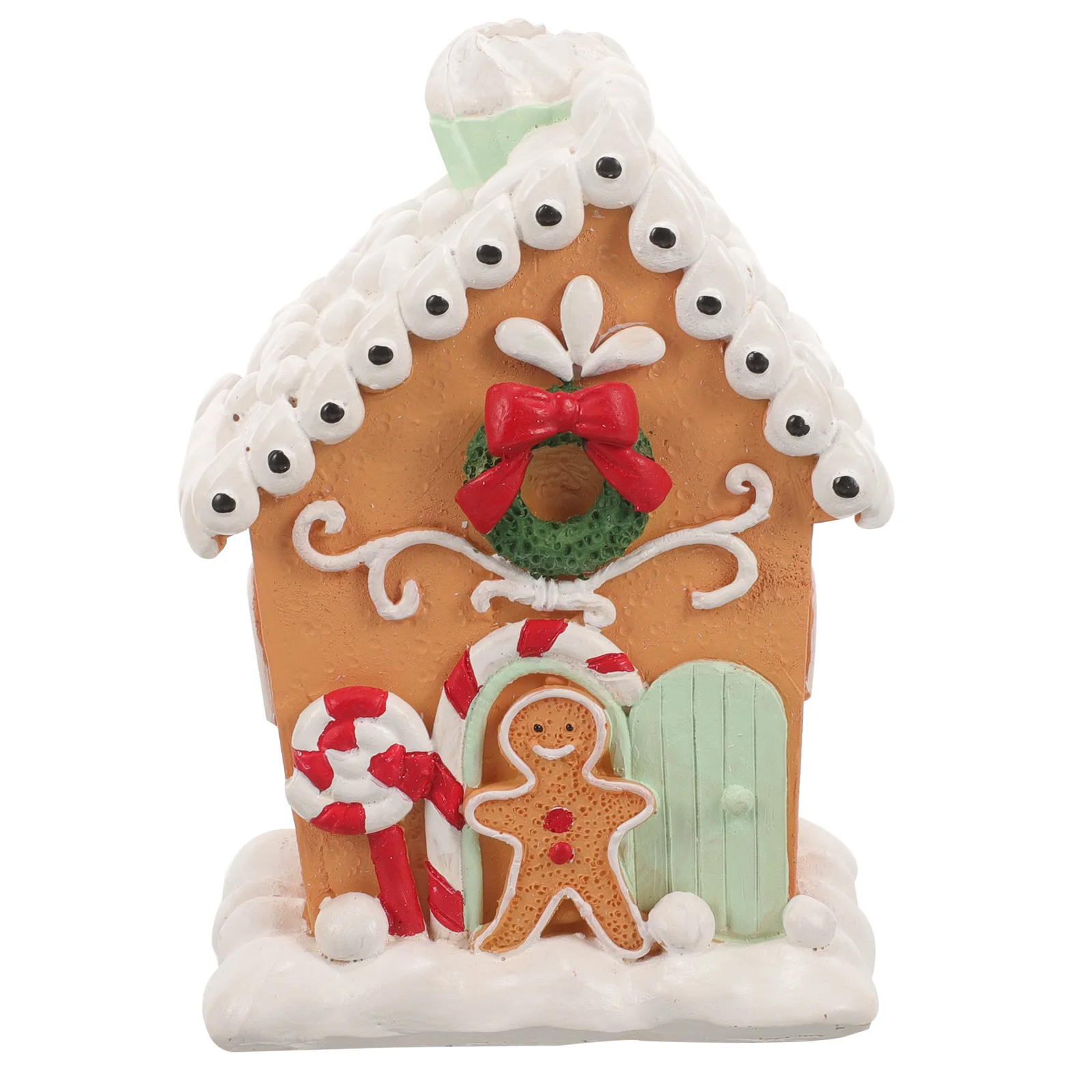 

Christmas Gingerbread Ornament Resin Mini Village Decor Festive Table Centerpiece Xmas Party Decoration Home Office Mall