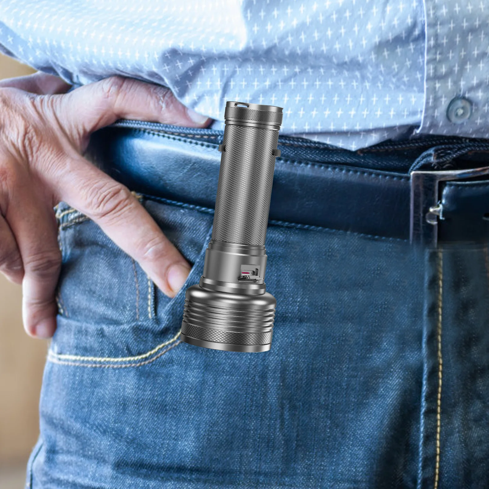 

Metal Flashlight Clip Adjustable Heavy Duty Flashlight Belt Holder Pocket Hat Clip for Outdoor Work Camping Fishing