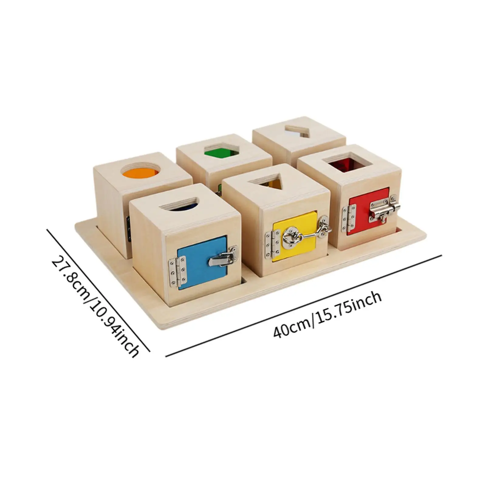 Caja de cerradura de madera, juguete, regalos de cumpleaños, juguete de desarrollo, juguetes sensoriales resistentes, habilidad de vida práctica, tablero ocupado para niños y niñas