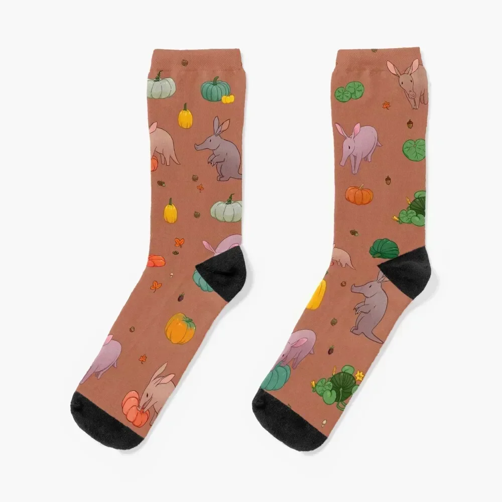 

Aardvark and pumpkins 1 Socks cute soccer anti-slip Rugby sports and leisure Men's Socks Luxury Women's