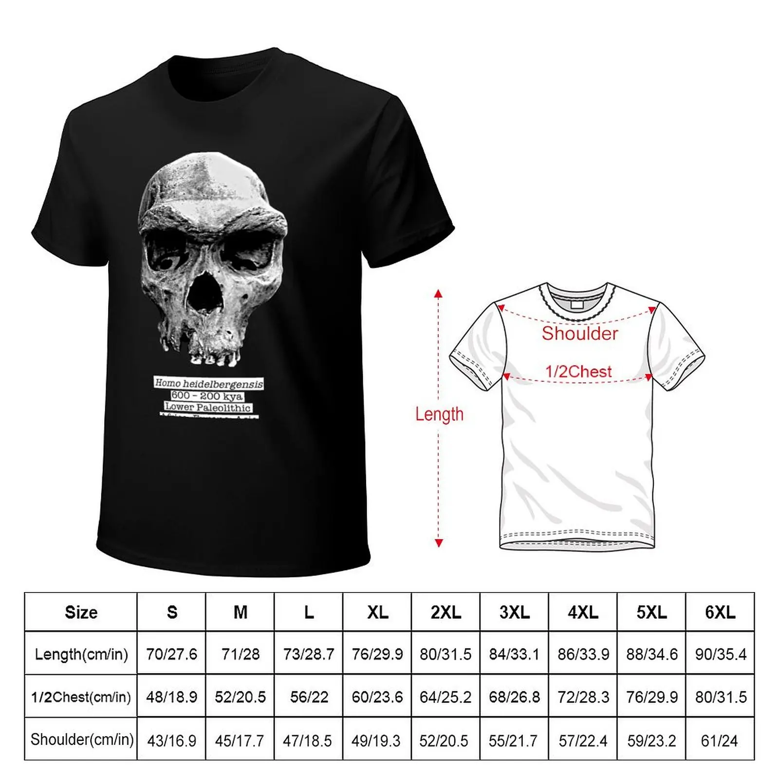 Homo heidelbergensis (rough) T-Shirt t shirts for man cotton funny T-Shirt