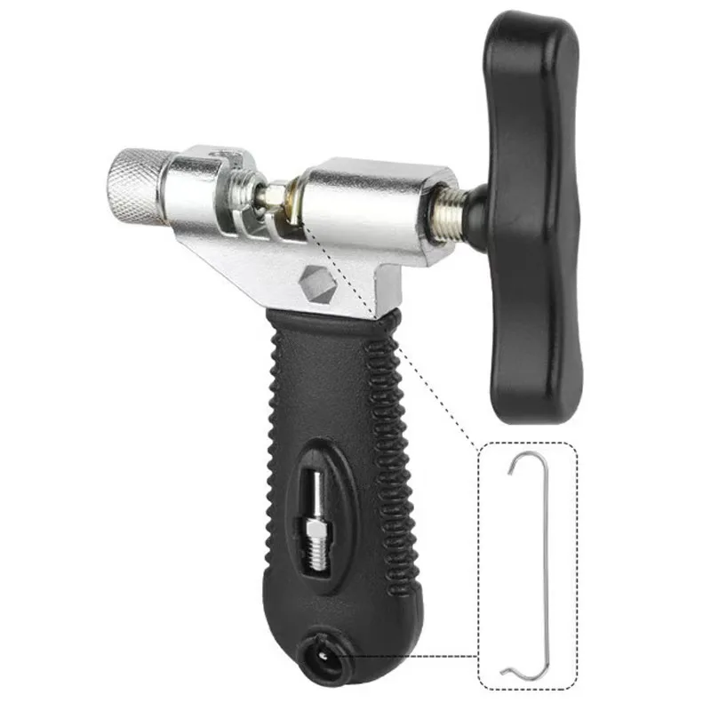 6 7 8 9 10 11 12 Speed Bicycle Chain Breaker W/ Spare Pin N Hook Universal Mtb Chain Cutter Install Remove Tool