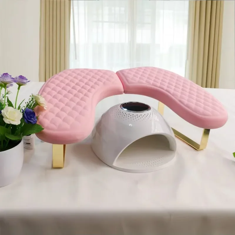 2024 New Luxury Foldle U-shaped Nails Leather Cushion ow Russian Arm Rest Stand Hand Desk Support for Nail Salon
