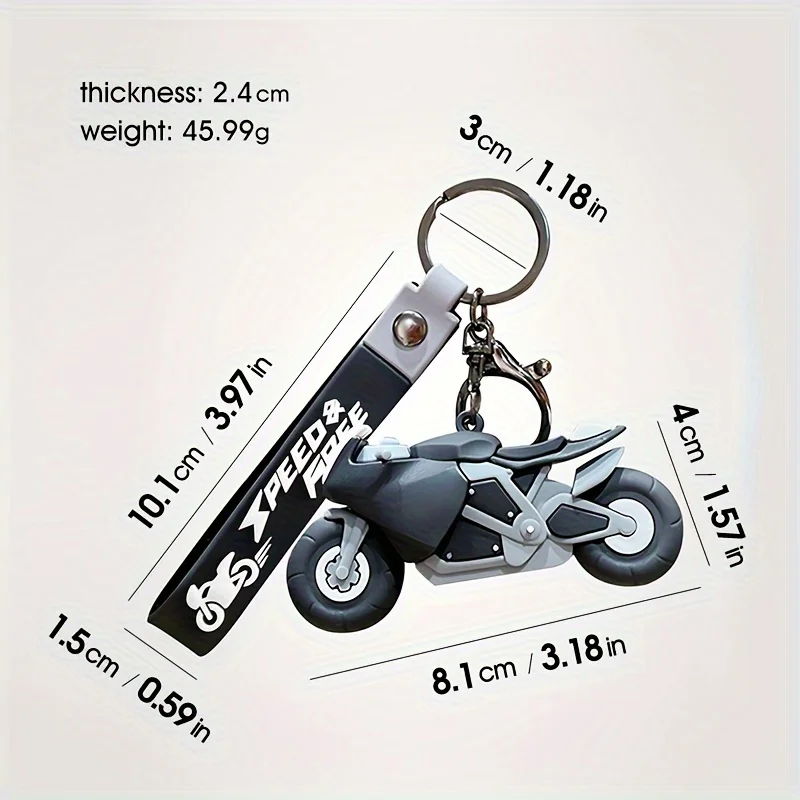 1pc Mini Motorcycle Keychain Cute Model Key Chain Ring Bag Backpack Charm Car Hanging Pendant Motor Racing Boys Girls Gift