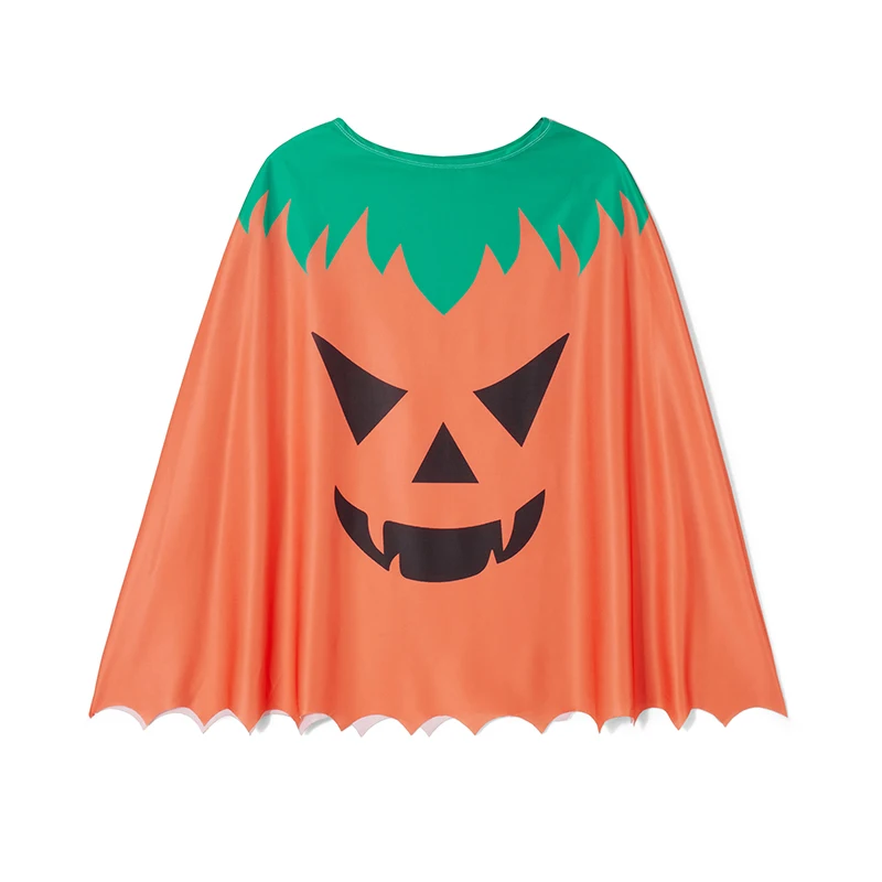 Spooky Pumpkin Witch Costume Halloween Cloak Cape for Kids Adults Trick-or-Treating Party Dress-up Prop and Fun