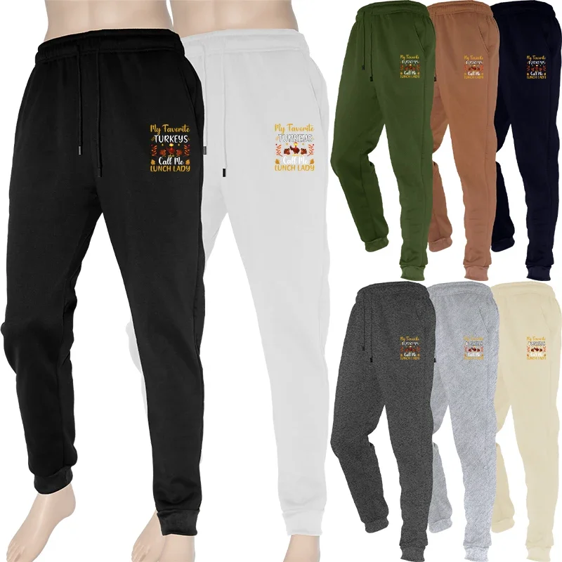 

New Autumn Winter Printed Men's Running Breathable Casual Joggers Sweatpants Sport Fitness Gym Trousers
