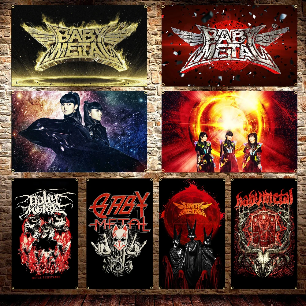 Babymetal Rock Band Flag 60x90cm 90x150cm Polyester Printed Band Wallpaper Banner for Decor Outdoor Home Room Tapestry