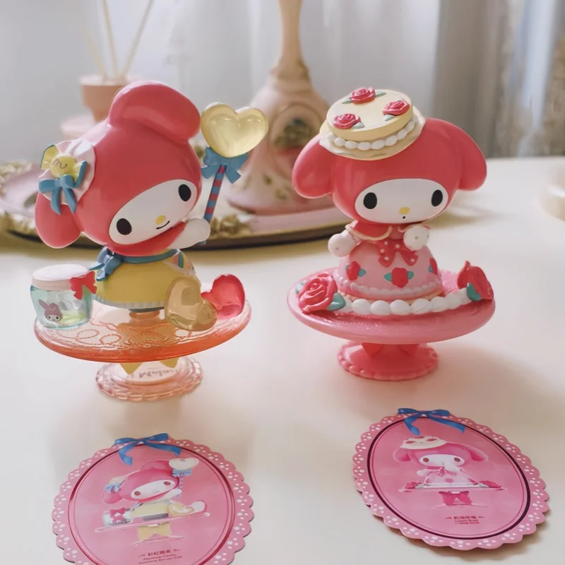 Nouveau véritable Sanrio ma mélodie thé de l'après-midi série boîte aveugle jouets à la mode boîte mystérieuse Figurine Figurines fille cadeaux d'anniversaire
