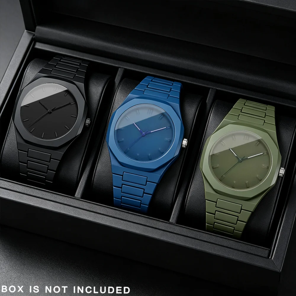 4-piece Men's Fashionable and Casual Quartz Watch Set, Perfect for Men To Dress Up for Parties, Holidays, Birthdays