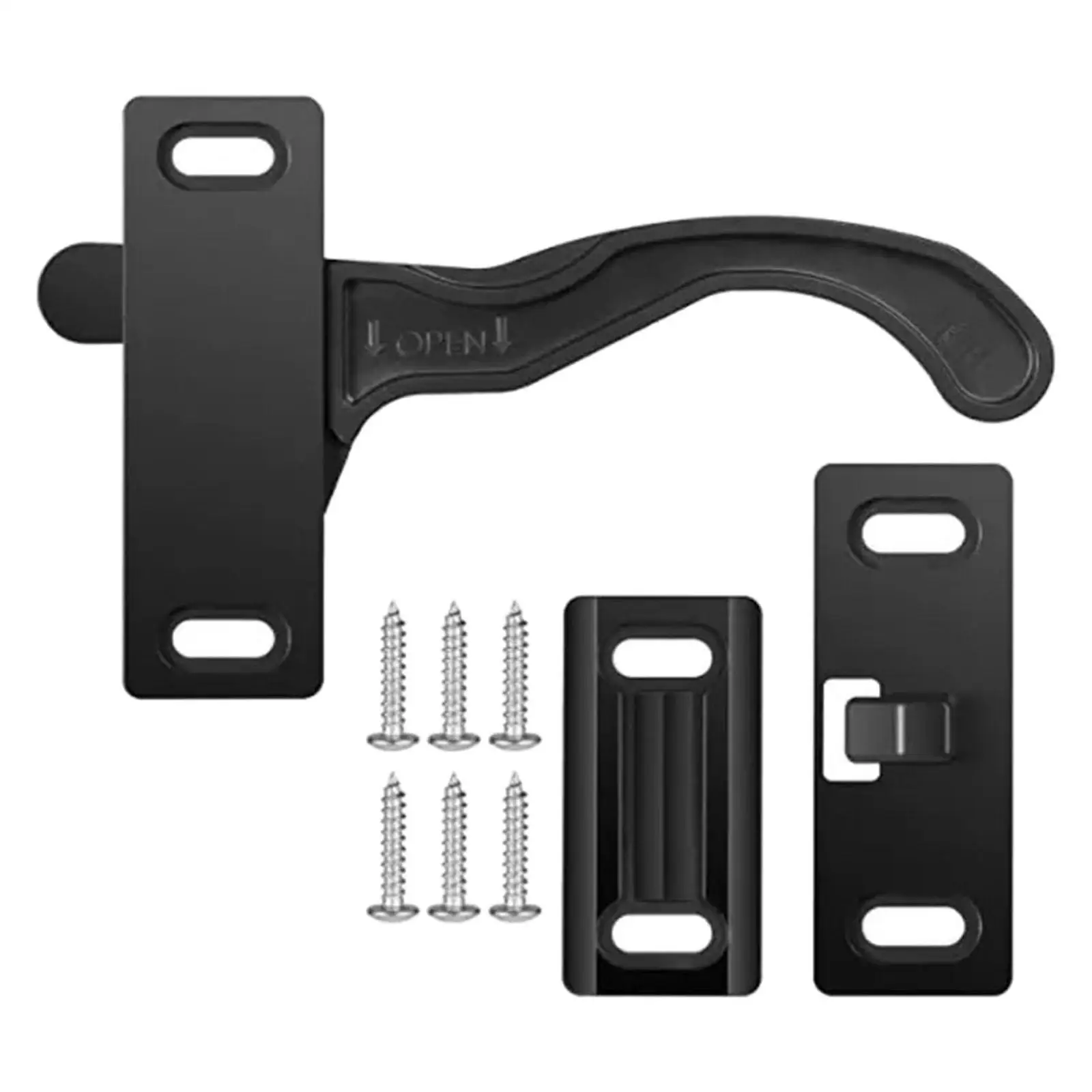 Camper Door Latch Handle Kit Right Hand, Accessory Strong Construction Includes Strike, Keeper, and Mounting Screws