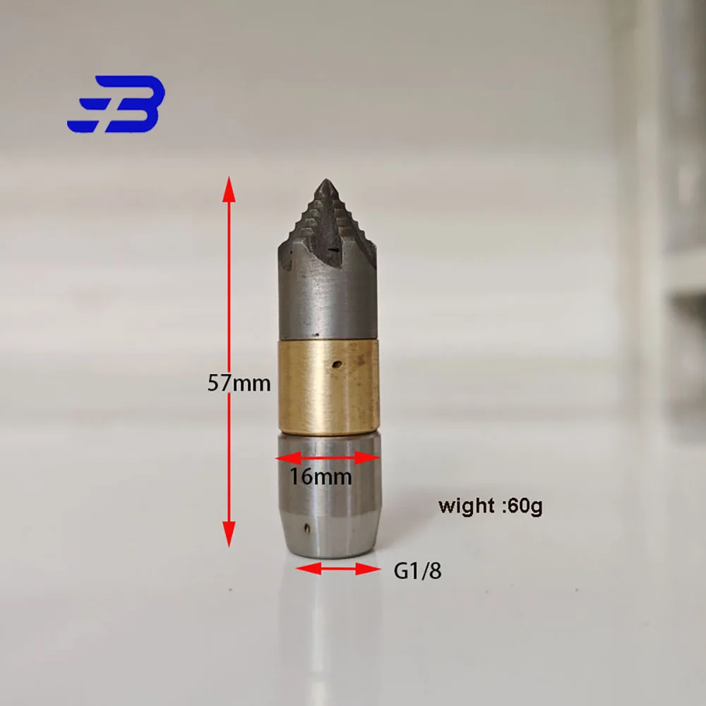 Mini 60G rotary nozzle small flow 20-30L/min 1/8 High-pressure water Mouse sewer drain tube cleaning nozzle