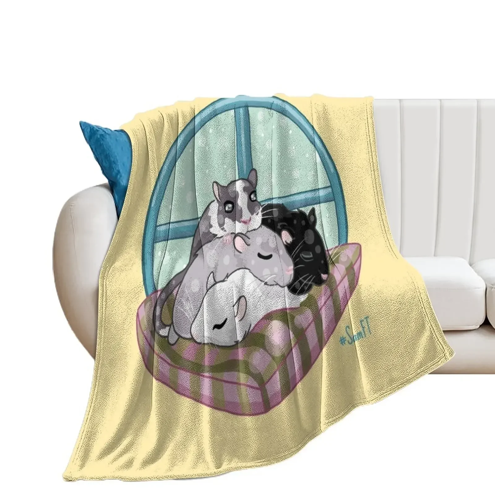 Cozy Gerbils Throw Blanket Designers Thin Blankets