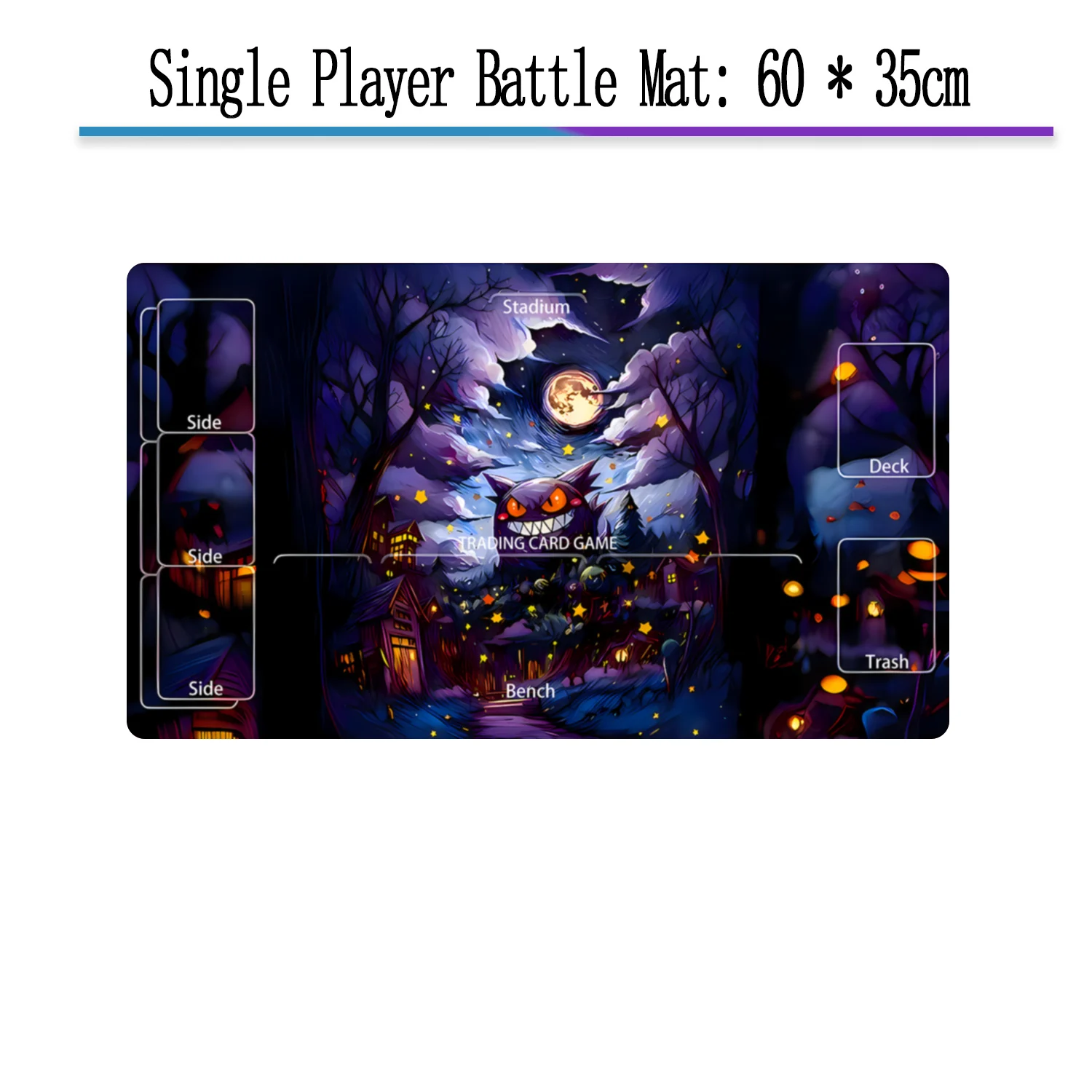 PTCG Cards Battle Playmat Pad Two Person Single Person Card Classic Cartoon Image Mewtwo Bulbasaur Charmander Squirtle Meowth