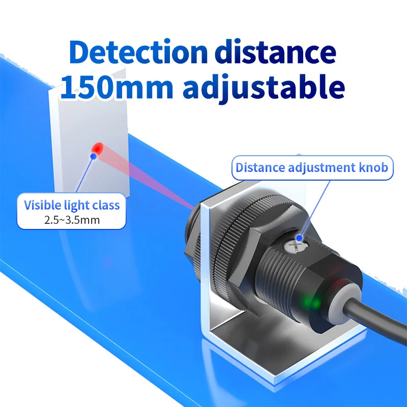 FUWEI FGYD18-15NF-B Background Suppression Photoelectric Sensor Adjustable Infrared Diffuse Reflection Switch 15mm Range Anti-In