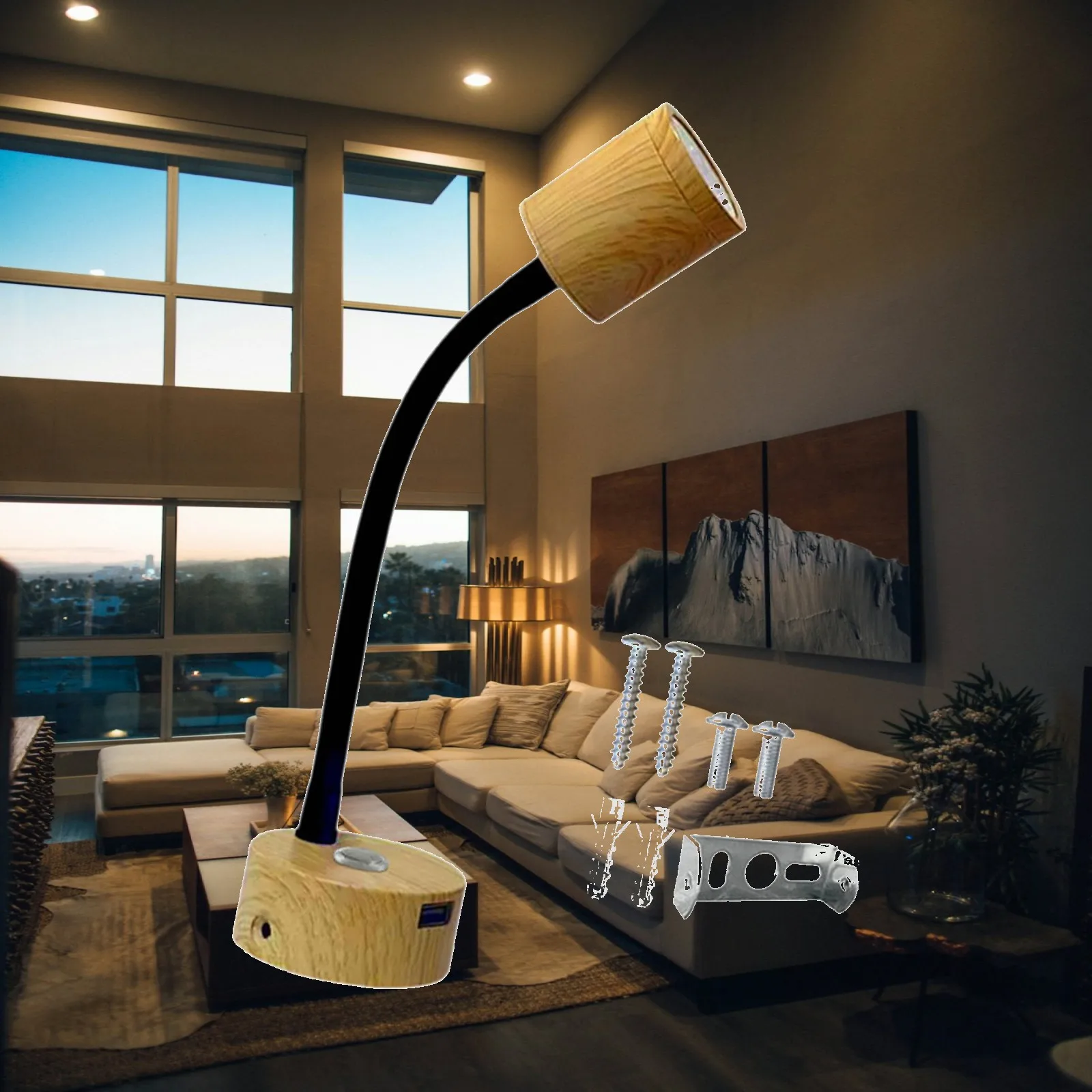 RV LED Reading Light with USB Port Dimmable Aluminum Body 12V 24V Flexible Bedside Lamp for Camper Truck Boat Trailer Van