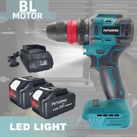 2 In 1 Brushless Cordless Electric Drill 10MM Chuck Screwdriver Rechargeable Driver Handheld Power Tool For Makita 18V Battery