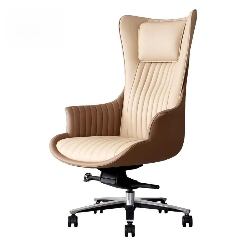 

Italian leather office chair ergonomic lightweight rotating lift office computer chair with wheels