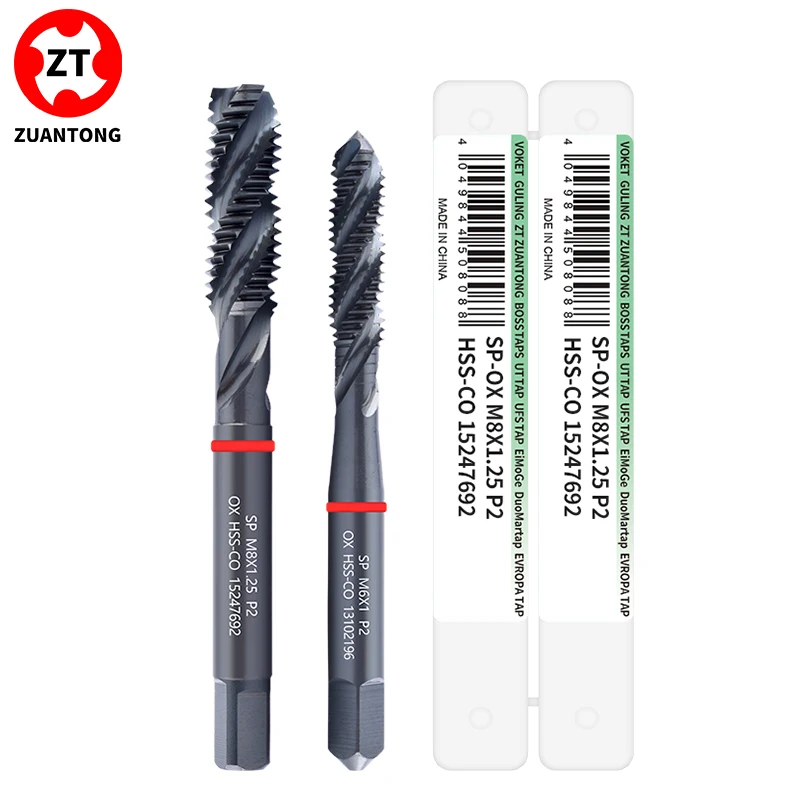 ZUANTONG HSS-CO Red Ring JIS Standard With OX Spiral Fluted Tap M2 M3 M4 M5 M6 M7 M8 M9 M10 M11 M12 Machine Screw Thread Taps