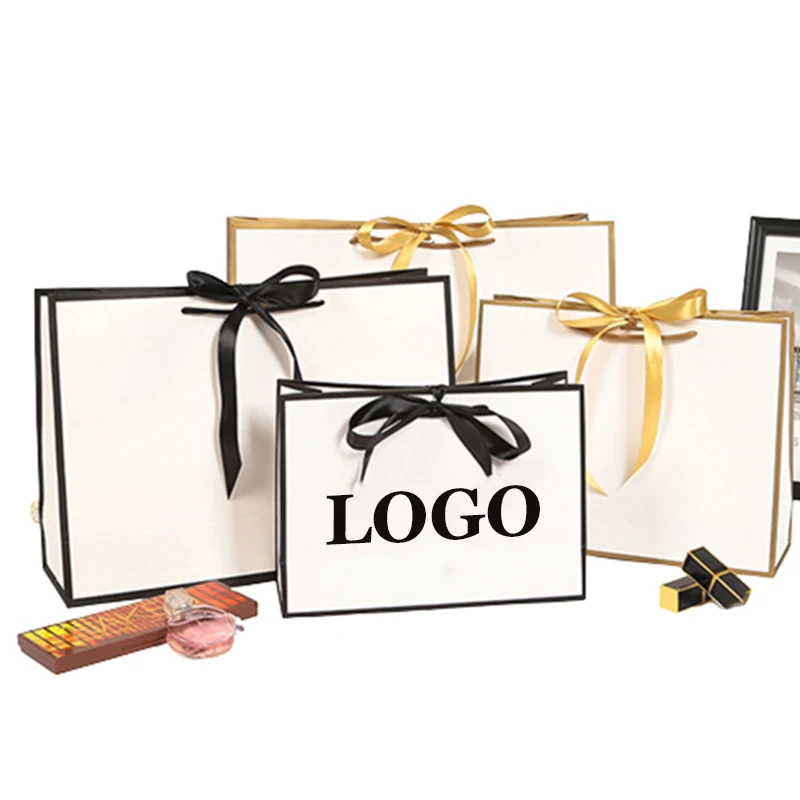 

10 Pcs Custom Logo Gift Paper Packing Bag Craft Packaging Personalization business Shopping Clothes package Kraft Bags