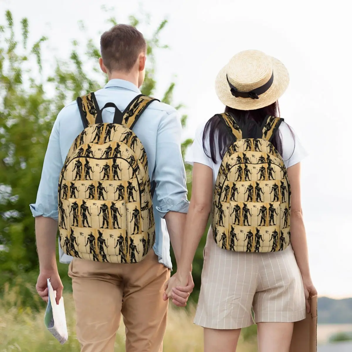 

Ancient Egypt God Horus And Anubis Egyptian Pharaoh Student Backpack School Bag Hiking Travel Daypack for Bookbag Shoulder Bags