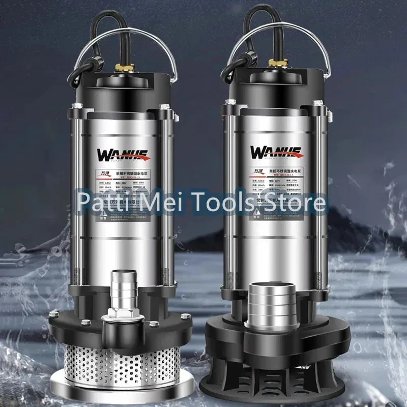 

220V Нержавеющая сталь Погружной насос для дома, мойки автомобилей, полива овощей, сельскохозяйственного орошения, насос для чистой воды