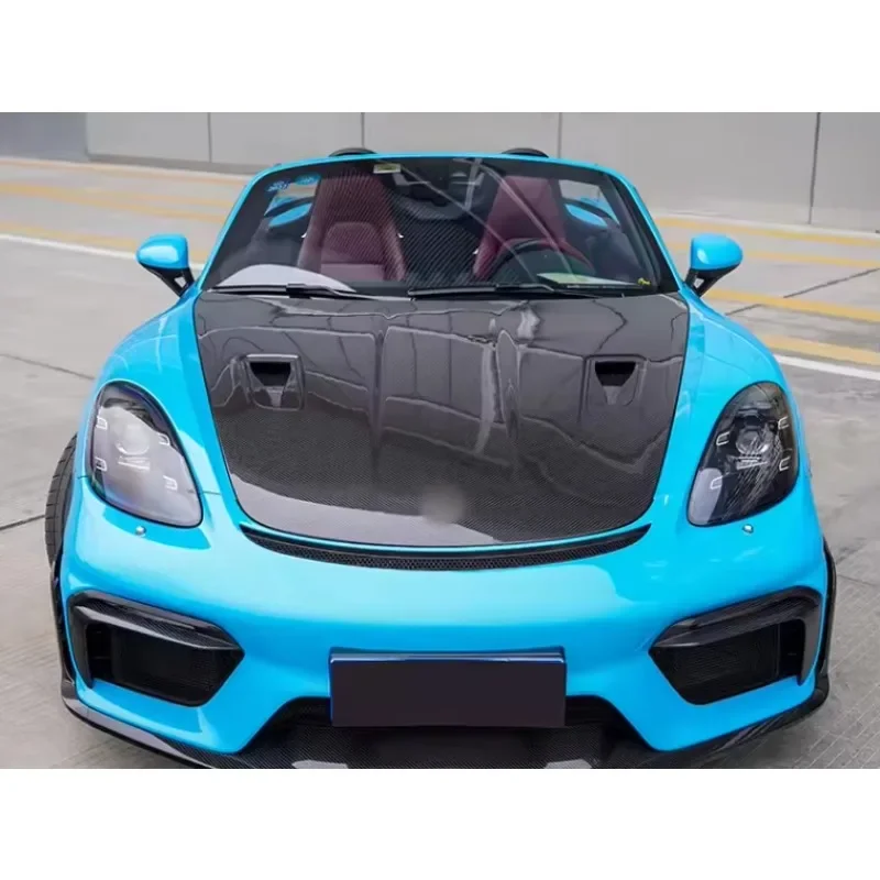 New! For Porsche 718 GT4 High Quality Dry Carbon Fibre Hood Body Kits Car Accessories Spoiler Car Hood Engine Bonnet Bumper