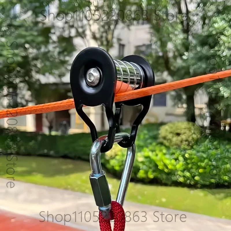 5 Roller Steel Slackline Pulley Slider Bearing Tension Pulley For Climbing Zipline Training Rescue Equipment Accessories
