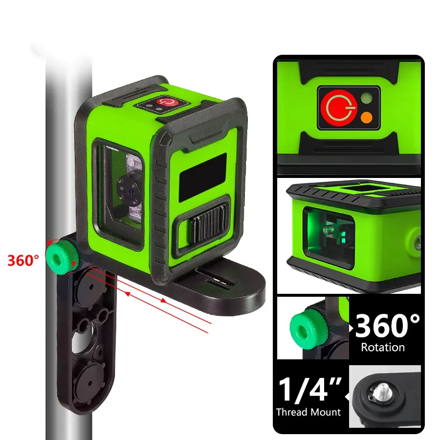 Laser Level Meter 2-Lines Cross Green Level Laser Horizontal & Vertical Nivel Laser Self-Leveling лазерный уровень HILDA