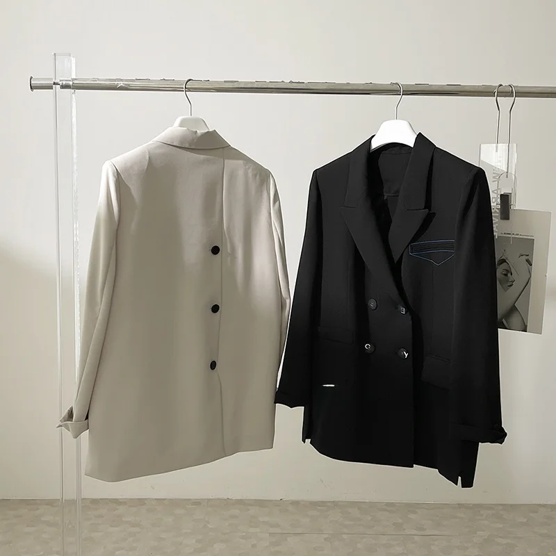 

Versatile Commute Ready Slimming Suit Jaet Long Sve Button ket Detail Formal Wear Casual Outfit Workwear