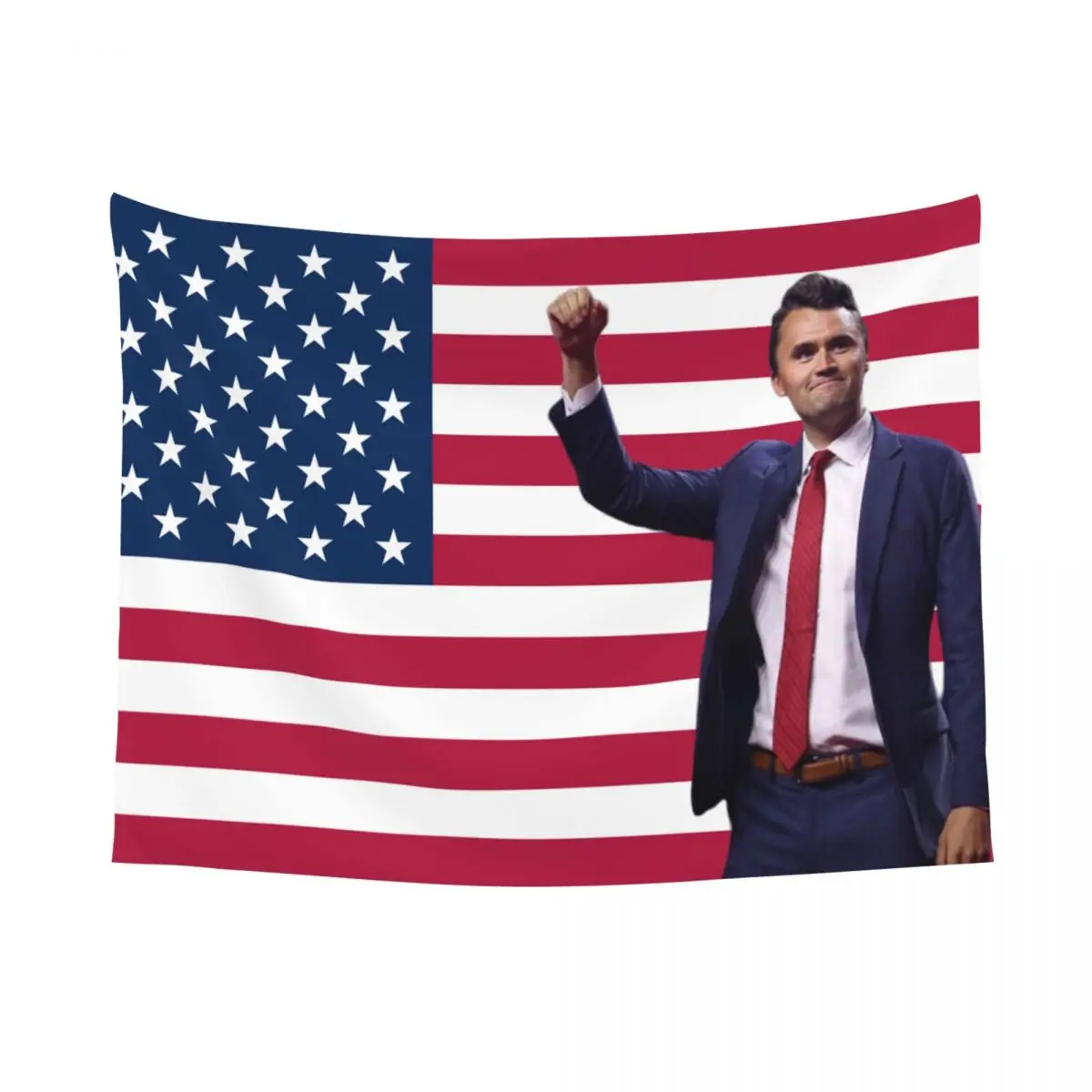 تشارلي كيرك العلم الأمريكي نسيج البوليستر الملون الجدار الشنق ديكور الغرفة غطاء الطاولة بطانية الرجعية