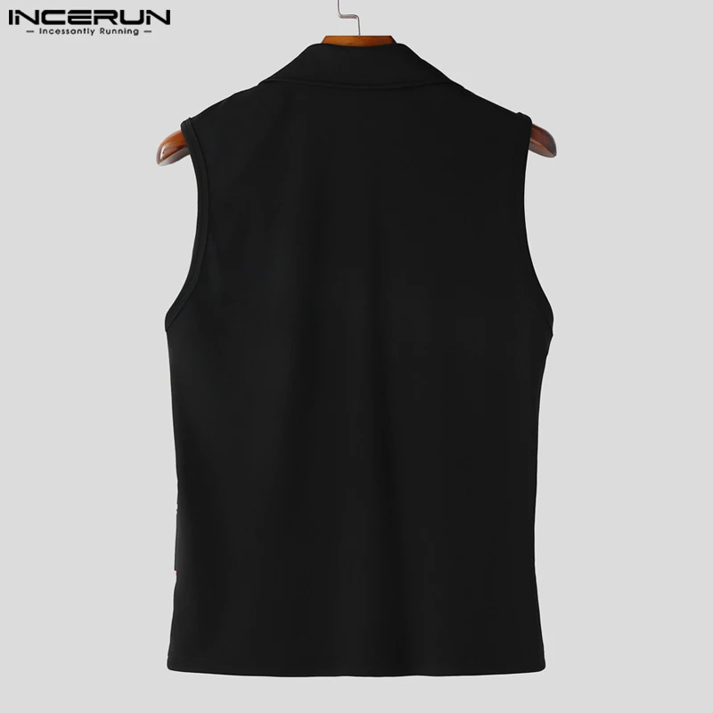 INCERUN الرجال قميص الطباعة المرقعة التلبيب أكمام الصيف الذكور قمصان الشارع الشهير القمم 2025 موضة ملابس الرجال غير رسمية S-5XL