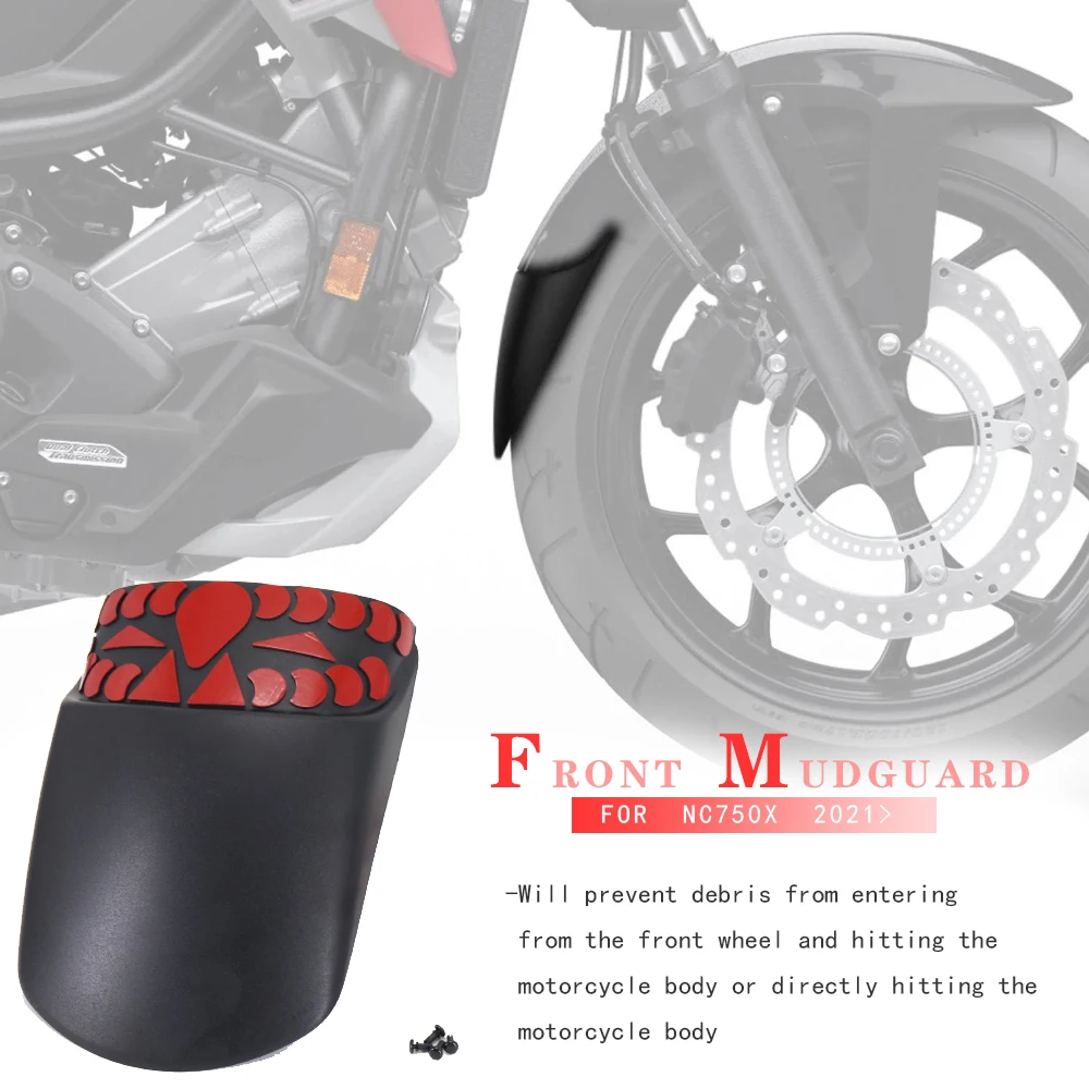 

New Motorcycle Accessories Black Front Mudguard Fender Extender Extension FOR Honda NC 750 X NC750X 2021 2022