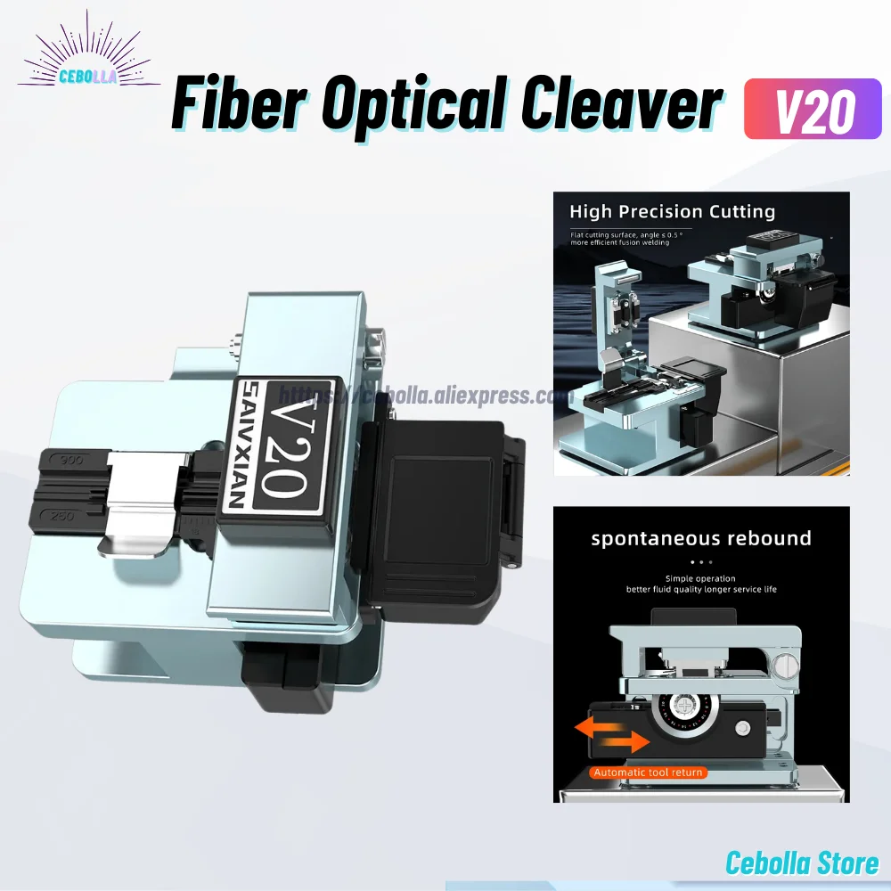 

High Precision Cutter Fiber Cleaver V20 Cable Cutting Knife FTTT Fiber Optic Tools 24 Face Blade