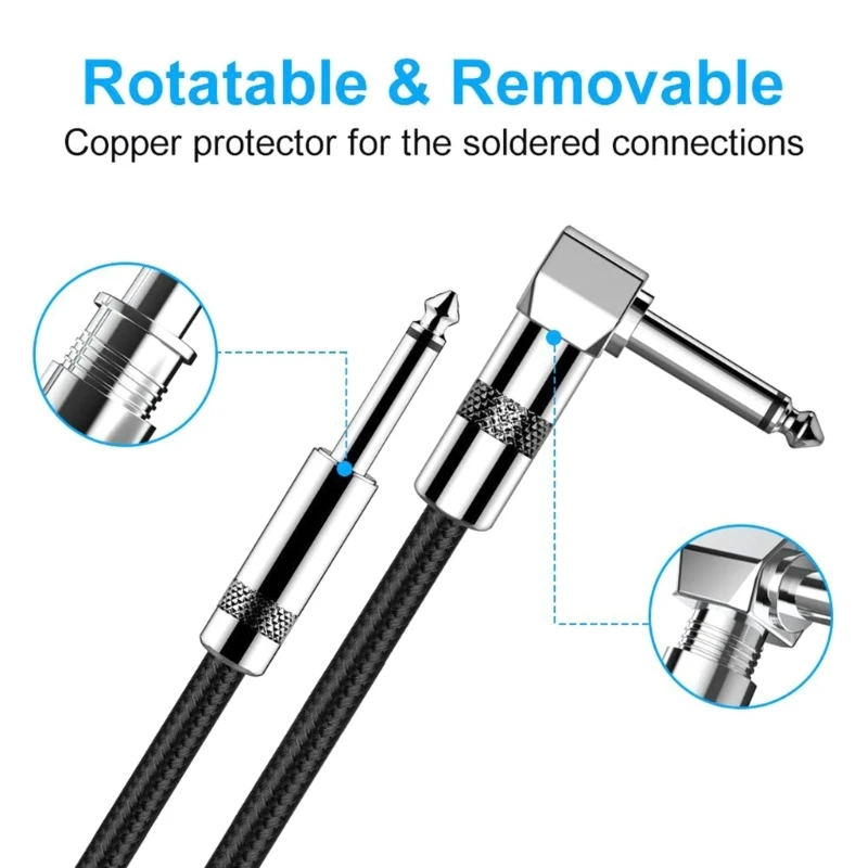 Kabel Gitar Listrik Dengan Konektor Sudut Kanan Dibelenggu Cores Cores Studio Grade Instrument Cord Line 3 5 10m .066a