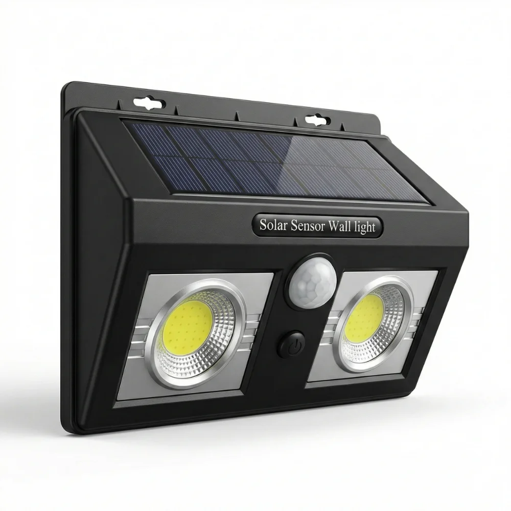 SODANY Luz Solar Exterior 900LM 32 COB con Sensor Movimiento, Foco Impermeable IP64 Jardín, Seguridad y Gran Ahorro de Energía