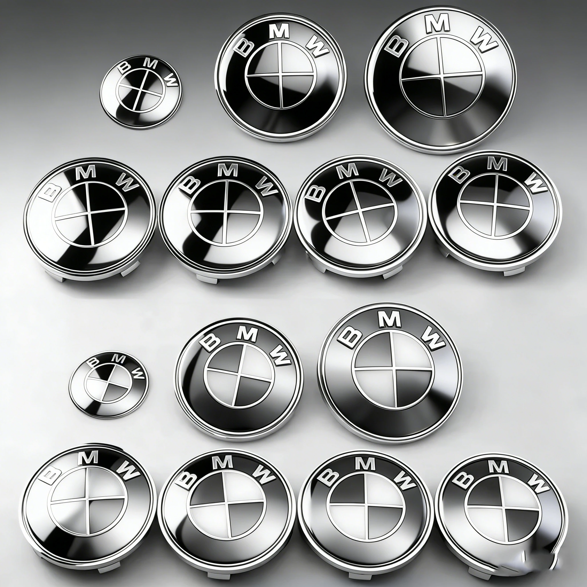 

7Pcs Car Hood Front Rear Trunk Emblem Badge For BMW original Logo all blackE90 F30 F20 G20 E39 E87 G30 E92 E91 F11