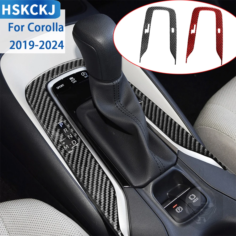 

For Toyota Corolla 2019-2024 Cent Accessories Real Soft Carbon Fiber Car Interior Center Console Gear Shift Cover Trim Sticker